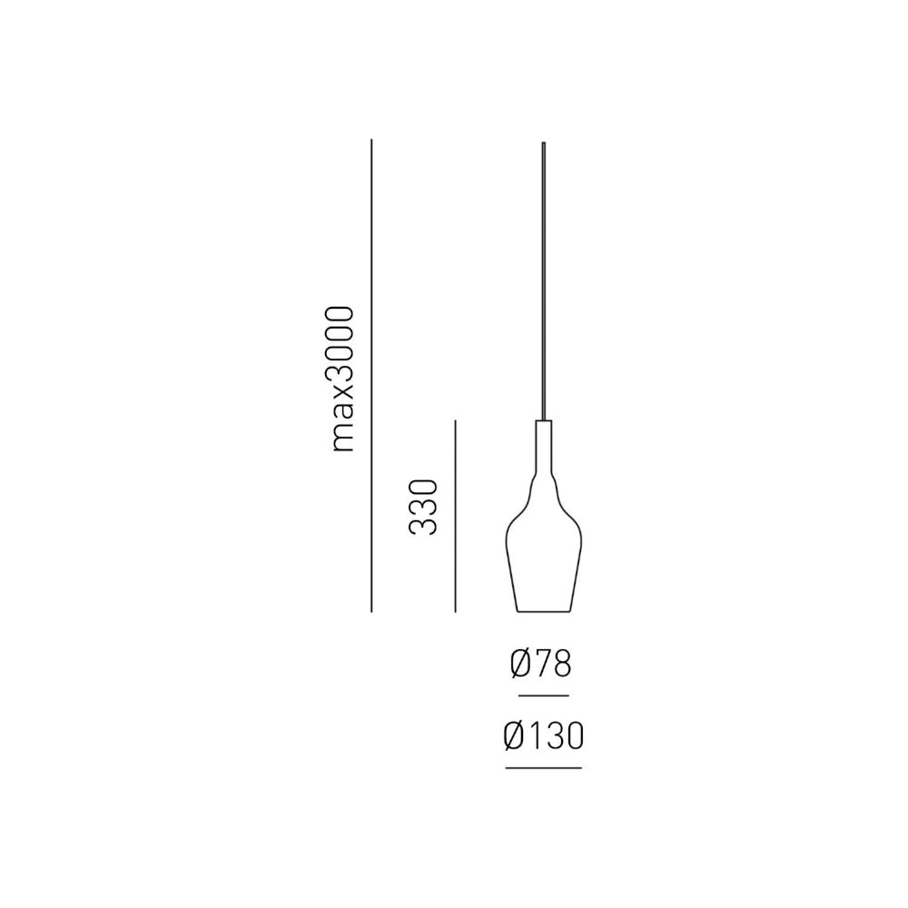 Ofelia sospensione verde trasparente Gea Luce 28W G9