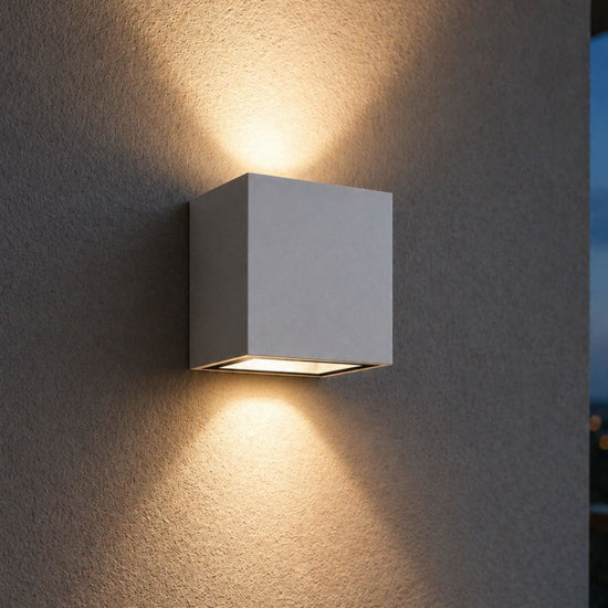SPA applique da esterno bianco cubo Top Light GX53 9W IP54 luce su giù