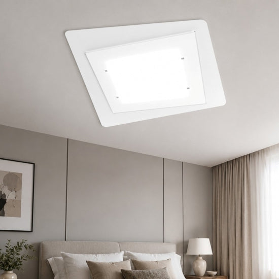 Unusual plafoniera camera da letto bianco Top Light E27 18W forma irregolare 72 cm