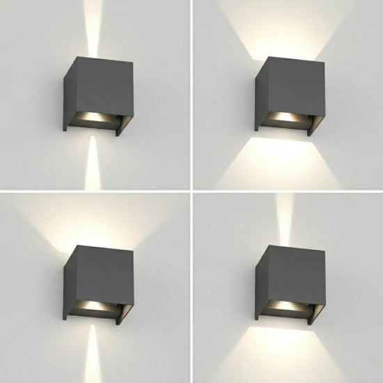 Perth applique cubo da esterno antracite Top Light LED 20W 3000K-4000K IP65