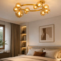 Perlage plafoniera ambra Ideal Lux 10xG9 4W 3000K