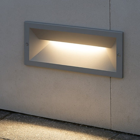 segnapasso da incasso grigio metallizzato Gea Luce 13W 4000K IP65