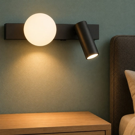 Ping Pong applique comodino nera Ideal Lux 6W 3000K