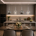 Future lampadario cucina bianco cromato trasparente Top Light E27 18W 4 sfere