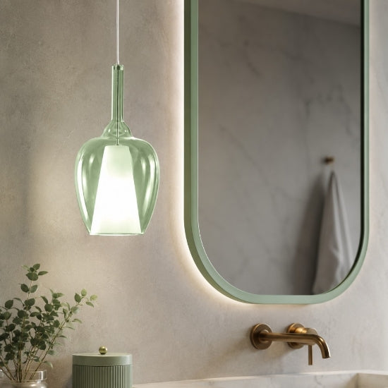 Ofelia S10 Mini sospensione verde trasparente Gea Luce 28W G9