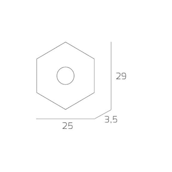 Hexagon plafoniera cucina bianco Top Light GX53 11W 730 lm esagonale Made in Italy