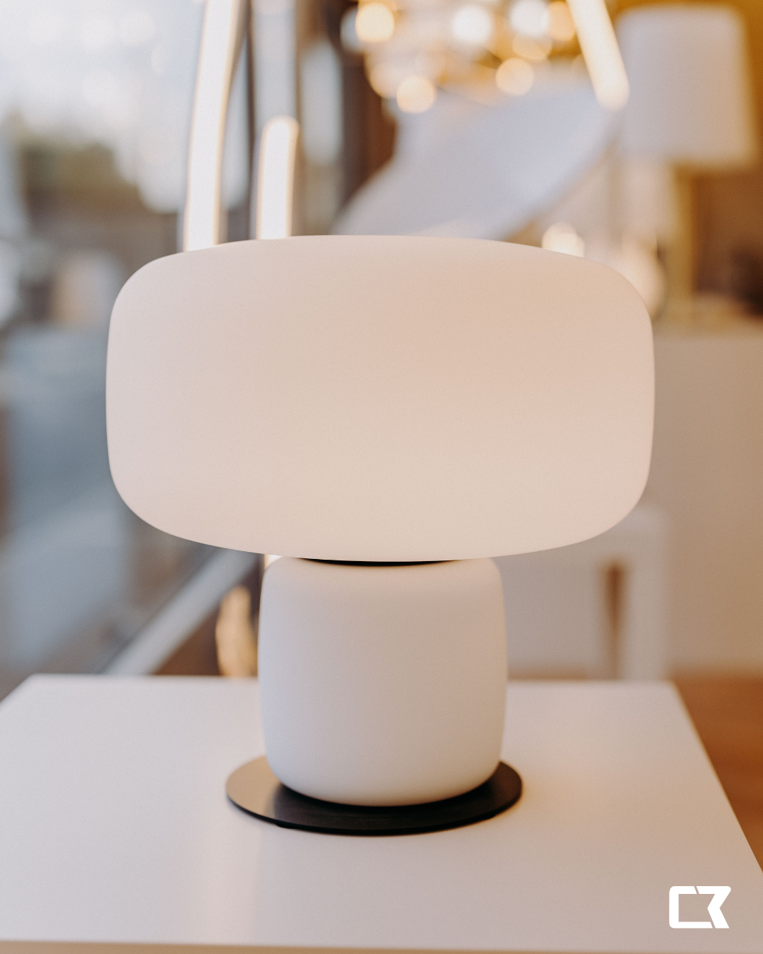Maori lampada da tavolo bianco acidato DiGlass 1xE27
