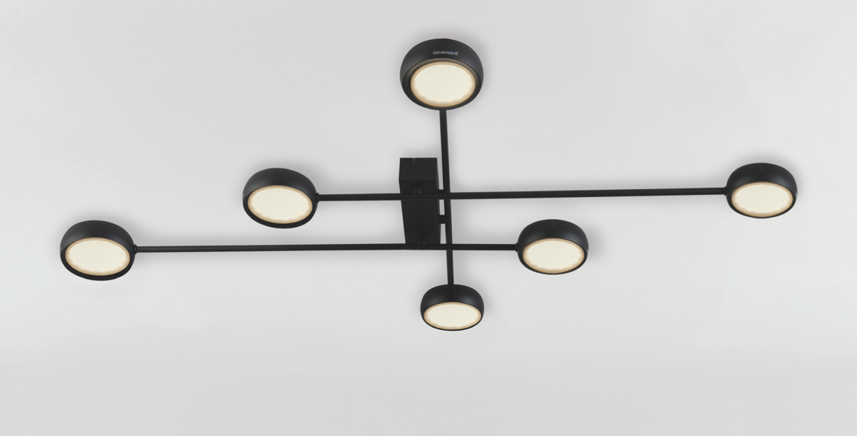 Futura plafoniera nero Luxima 6xGX53 max 12W