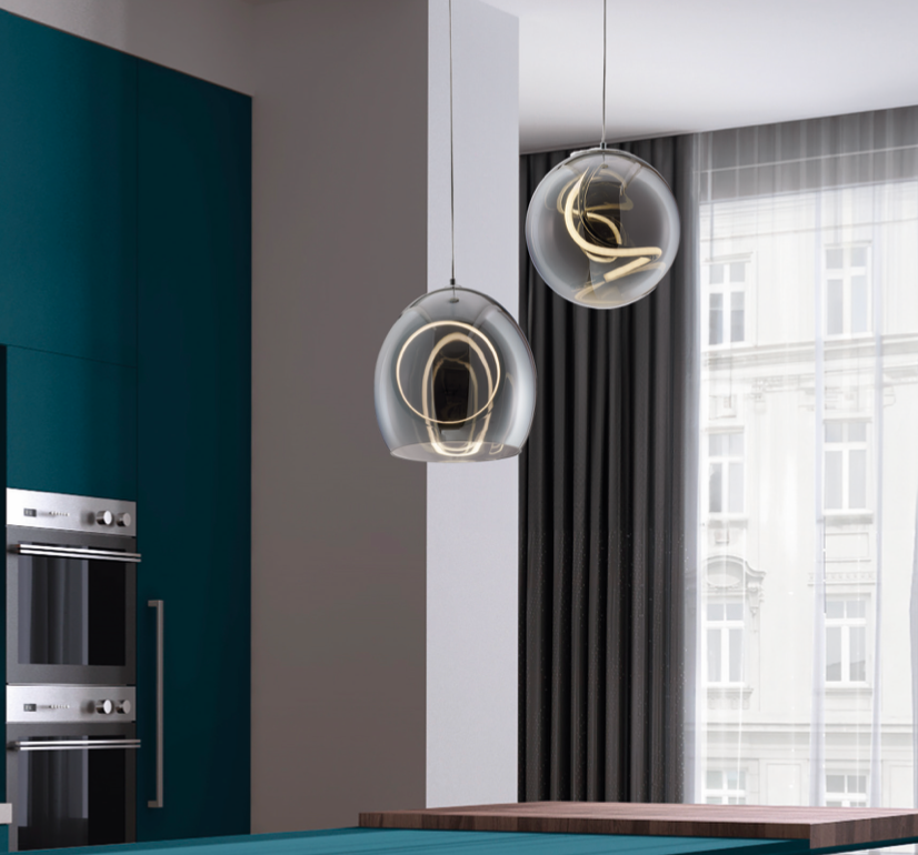 Estelle sospensione cromo/vetro fumé Luxima 12W 4000K