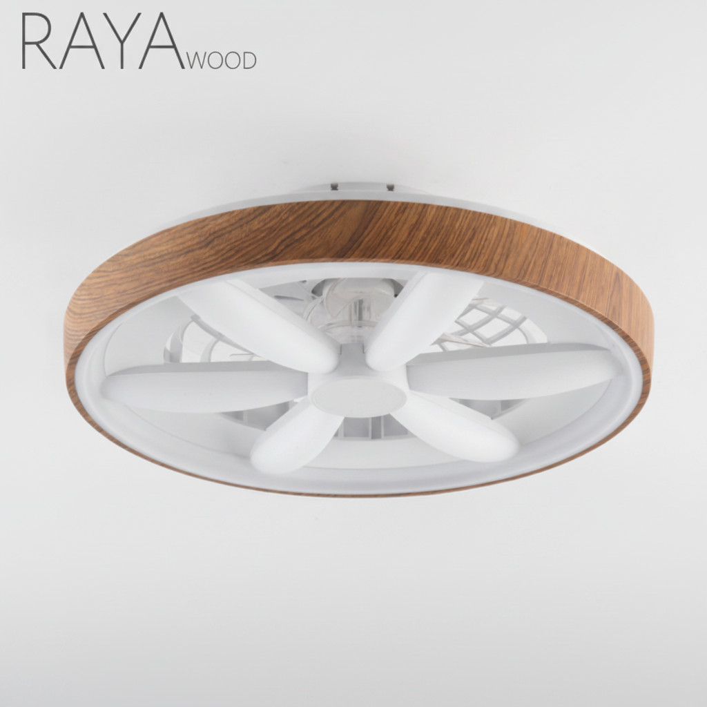 Raya plafoniera con ventilatore wood Luxima 48W CCT+RGB 3000-4000-6000K