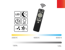 Raya plafoniera con ventilatore wood Luxima 48W CCT+RGB 3000-4000-6000K