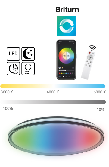 Minny plafoniera bianco Luxima 38W CCT+RGB 3000-4000-6000K