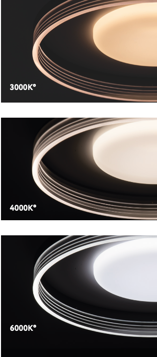 Amien plafoniera bianco/nero Luxima 38W CCT 3000-4000-6000K