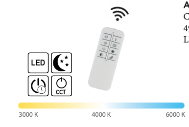 Ada plafoniera LED metallo verniciato bianco/nero Luxima 38W CCT 3000-4000-6000K