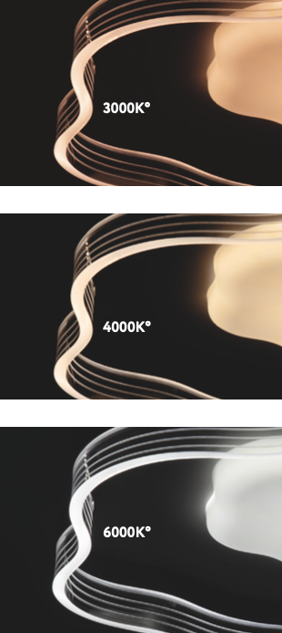 Ada plafoniera LED metallo verniciato bianco/nero Luxima 38W CCT 3000-4000-6000K