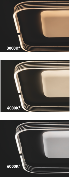 Alice plafoniera bianco/nero Luxima 38W CCT