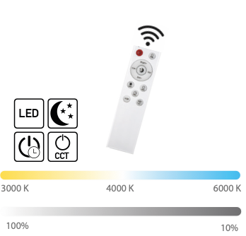 Anita plafoniera bianco/nero Luxima 40W CCT+RGB 3000-4000-6000K