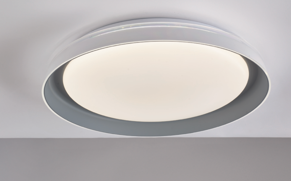 Abby plafoniera LED metallo verniciato bianco/grigio Luxima 24W 4000K