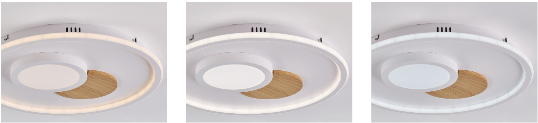 Sury plafoniera bianco/legno naturale Luxima 71W CCT 3000-4000-6000K