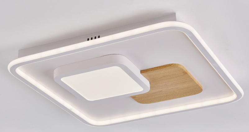 Sury plafoniera bianco/legno naturale Luxima 85W CCT 3000-4000-6000K