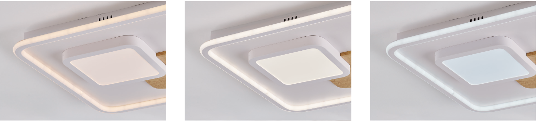Sury plafoniera bianco/legno naturale Luxima 85W CCT 3000-4000-6000K