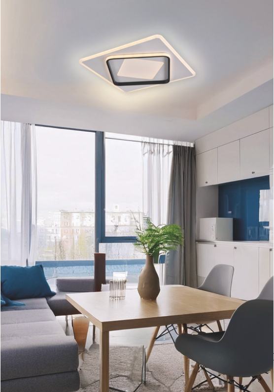 Lulu' plafoniera bianco/nero Luxima 50W CCT 3000-4000-6000K