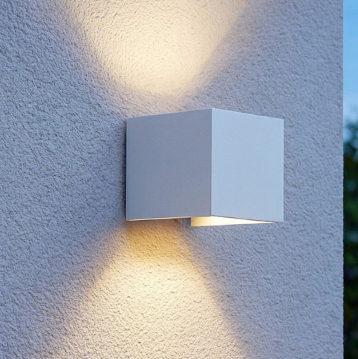Cube applique LED da esterno alluminio bianco Ondaluce 10W 3000K IP54