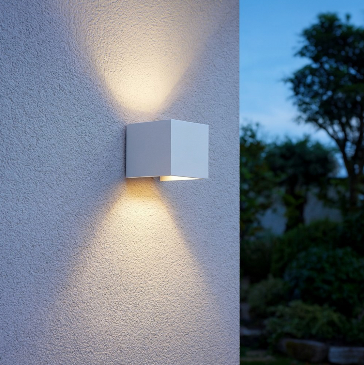 Cube applique LED da esterno alluminio bianco Ondaluce 10W 3000K IP54