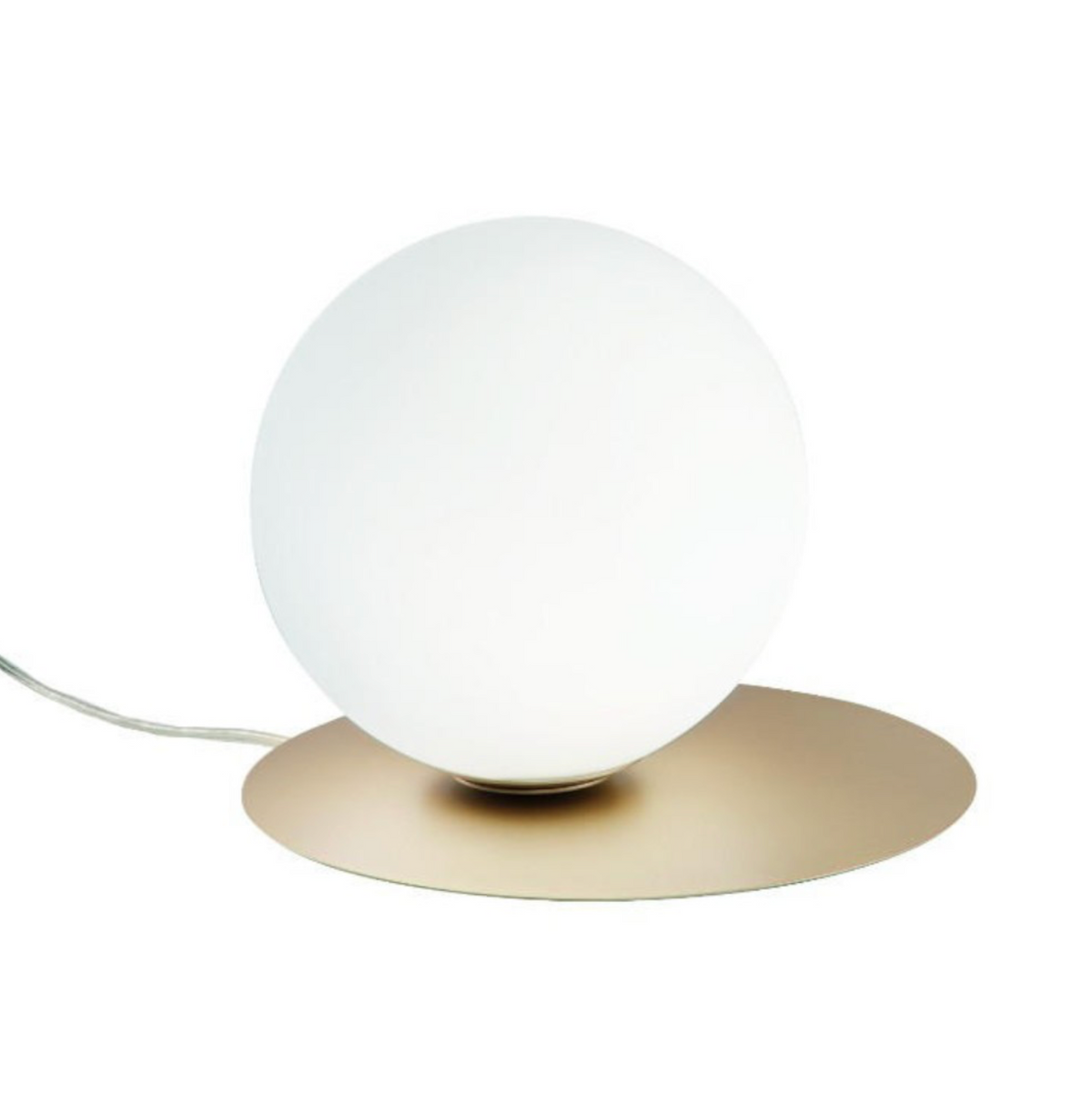 Snail lampada da tavolo abat-jour vetro bianco metallo oro Ondaluce E14