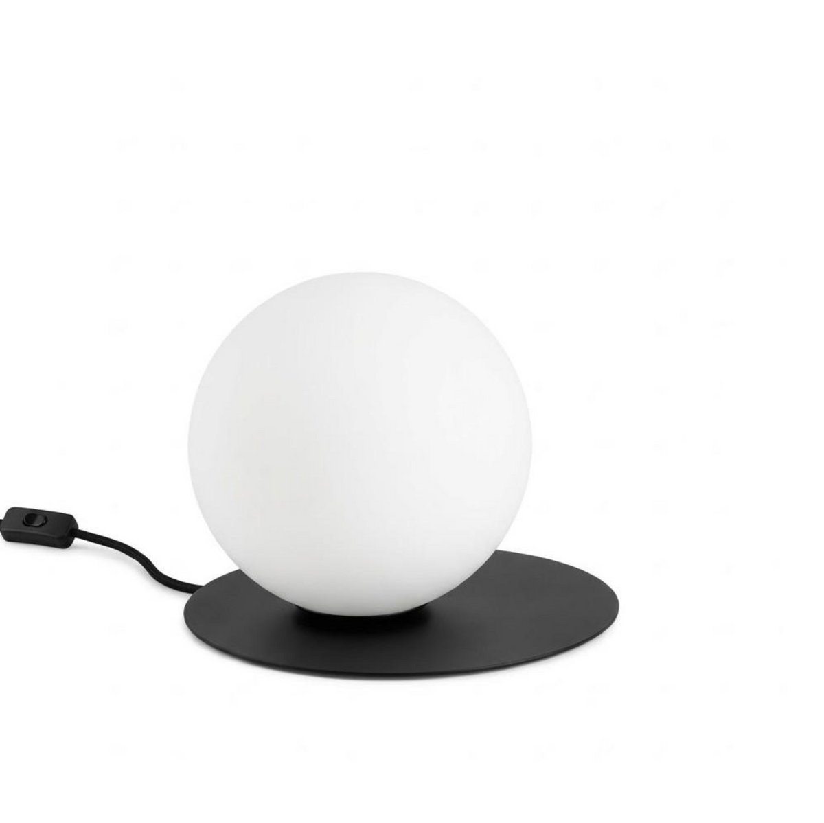 Snail lampada da tavolo abat-jour vetro bianco metallo nero Ondaluce E14