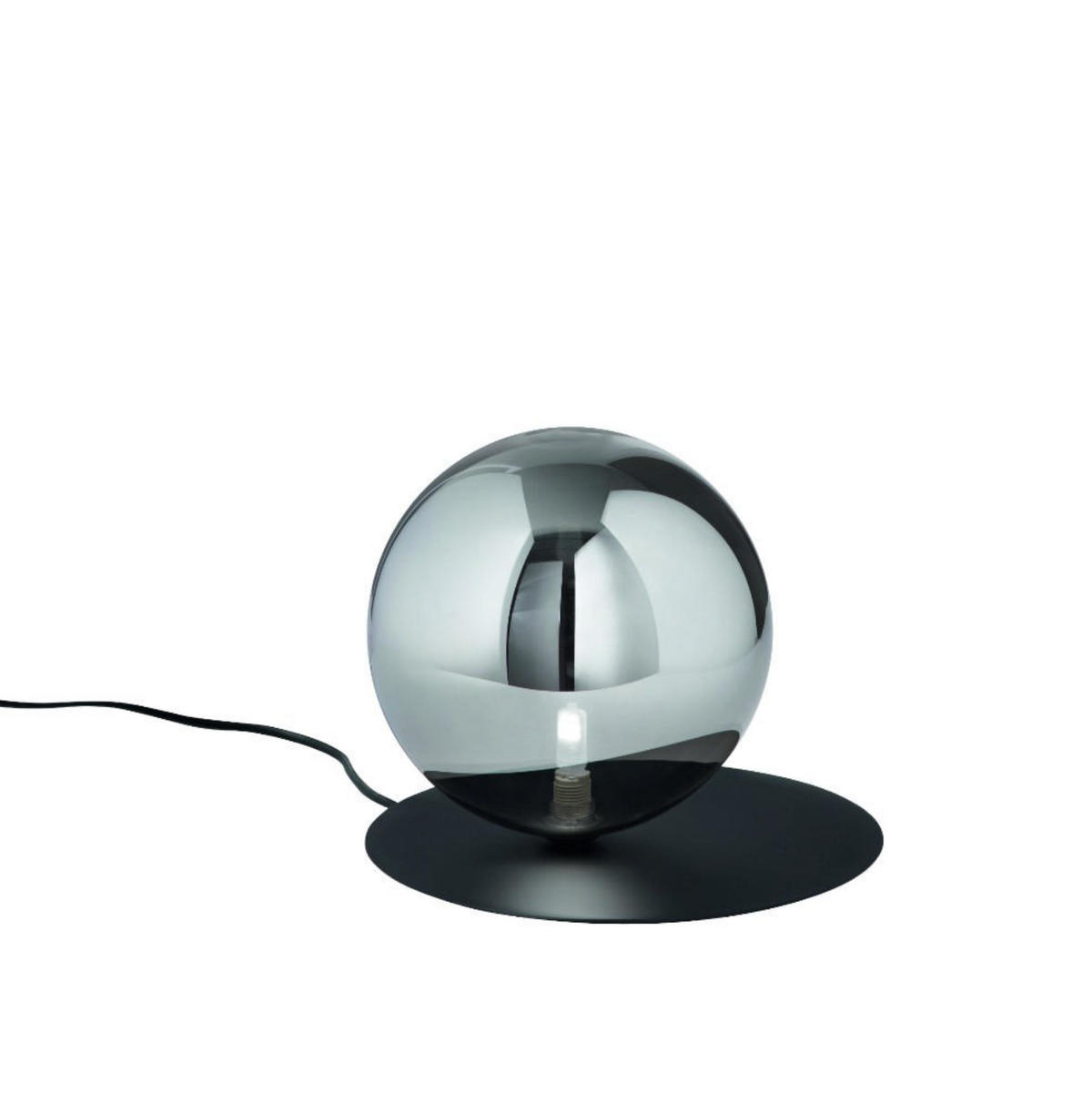 Snail lampada da tavolo abat-jour vetro fumé metallo nero Ondaluce E14