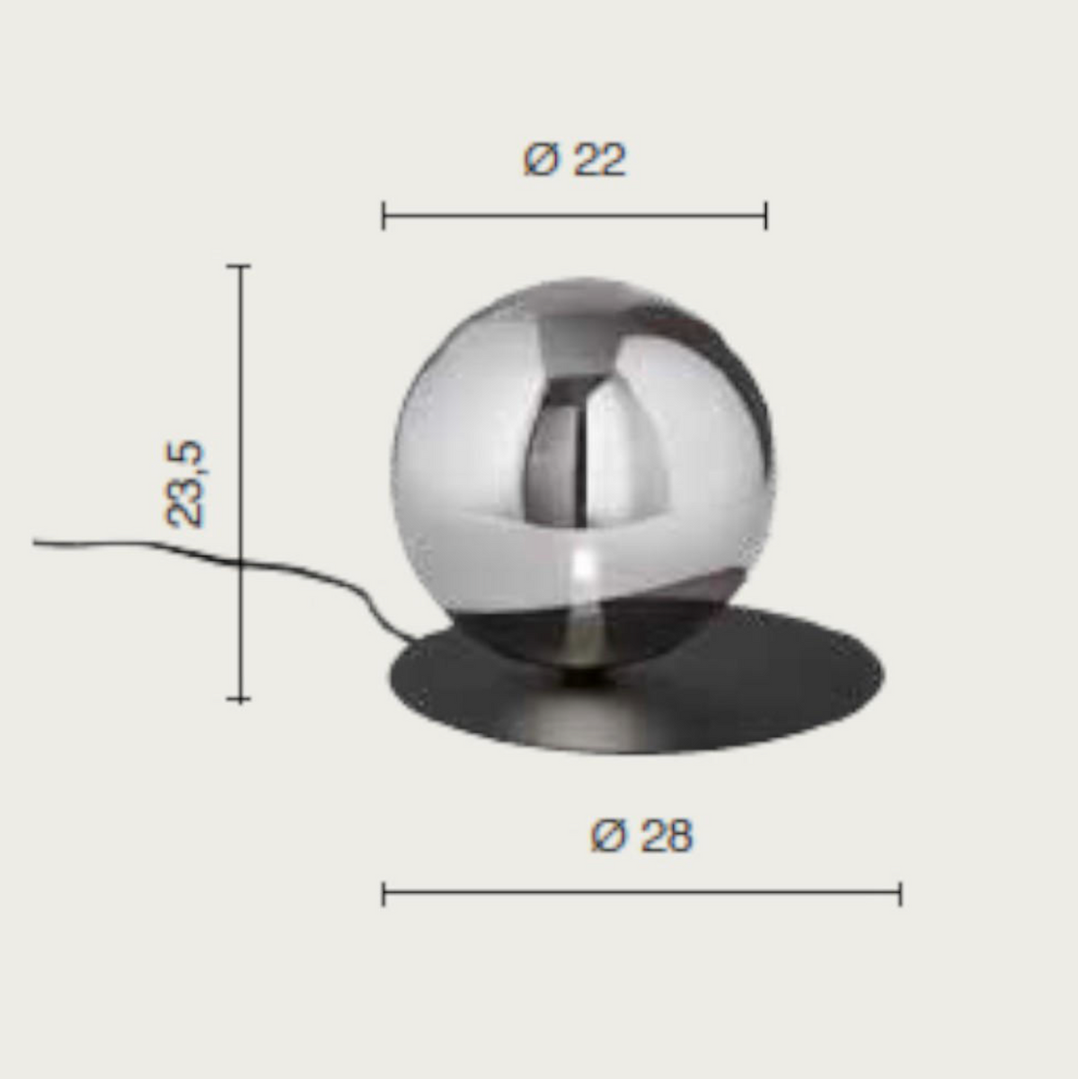Snail lampada da tavolo abat-jour vetro fumé metallo nero Ondaluce E14