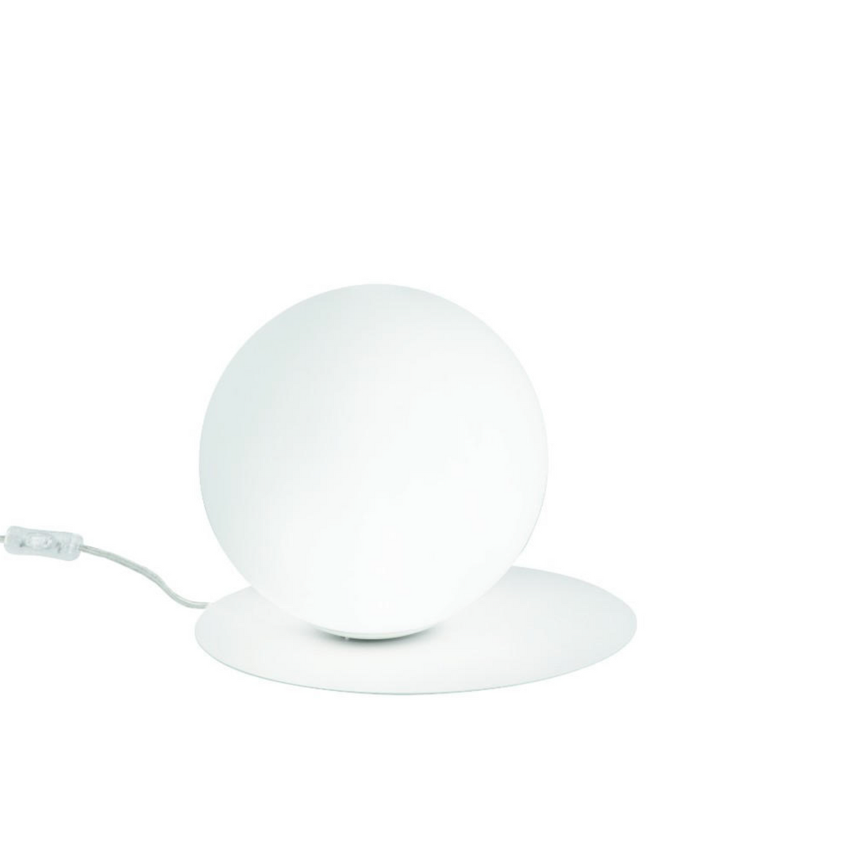 Snail lampada da tavolo abat-jour vetro bianco metallo bianco Ondaluce E14
