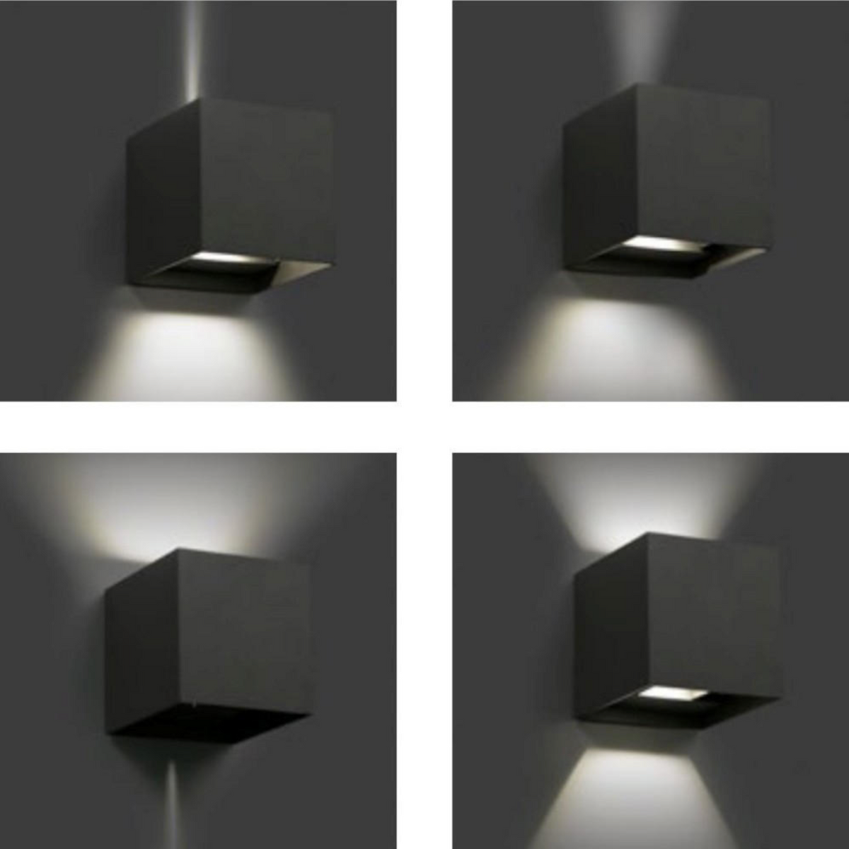 Cube applique LED da esterno alluminio antracite Ondaluce 10W 4000K IP54