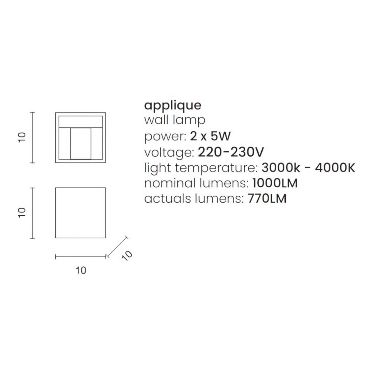 Cube applique LED da esterno alluminio antracite Ondaluce 10W 4000K IP54