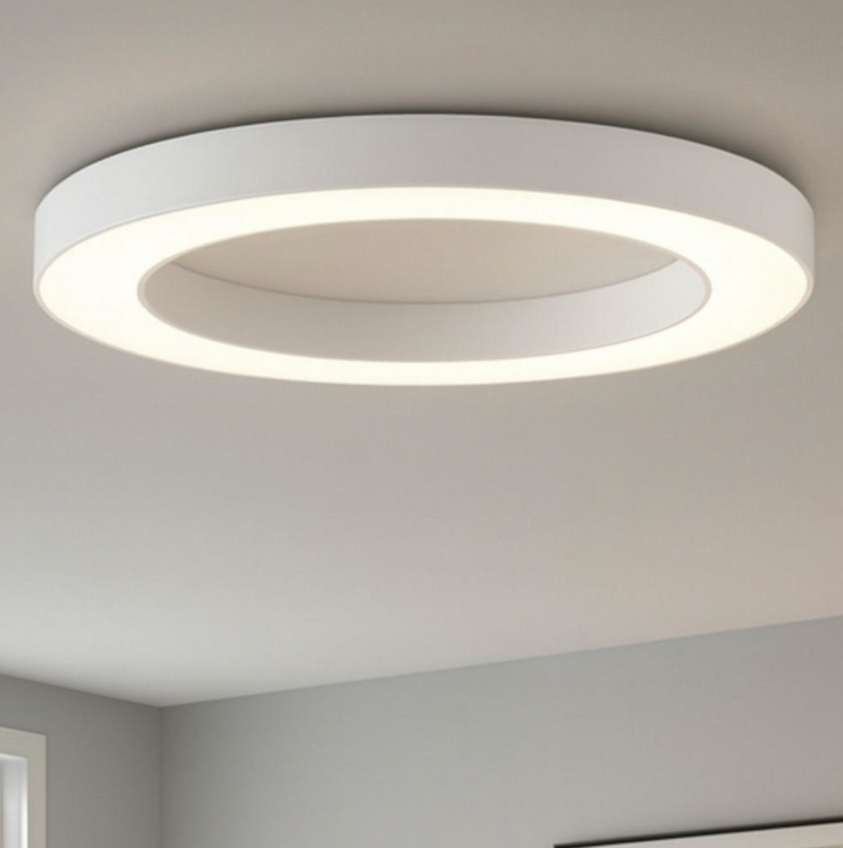 Globus plafoniera tonda LED alluminio bianco Ondaluce CCT 3000K-4000K dimmerabile