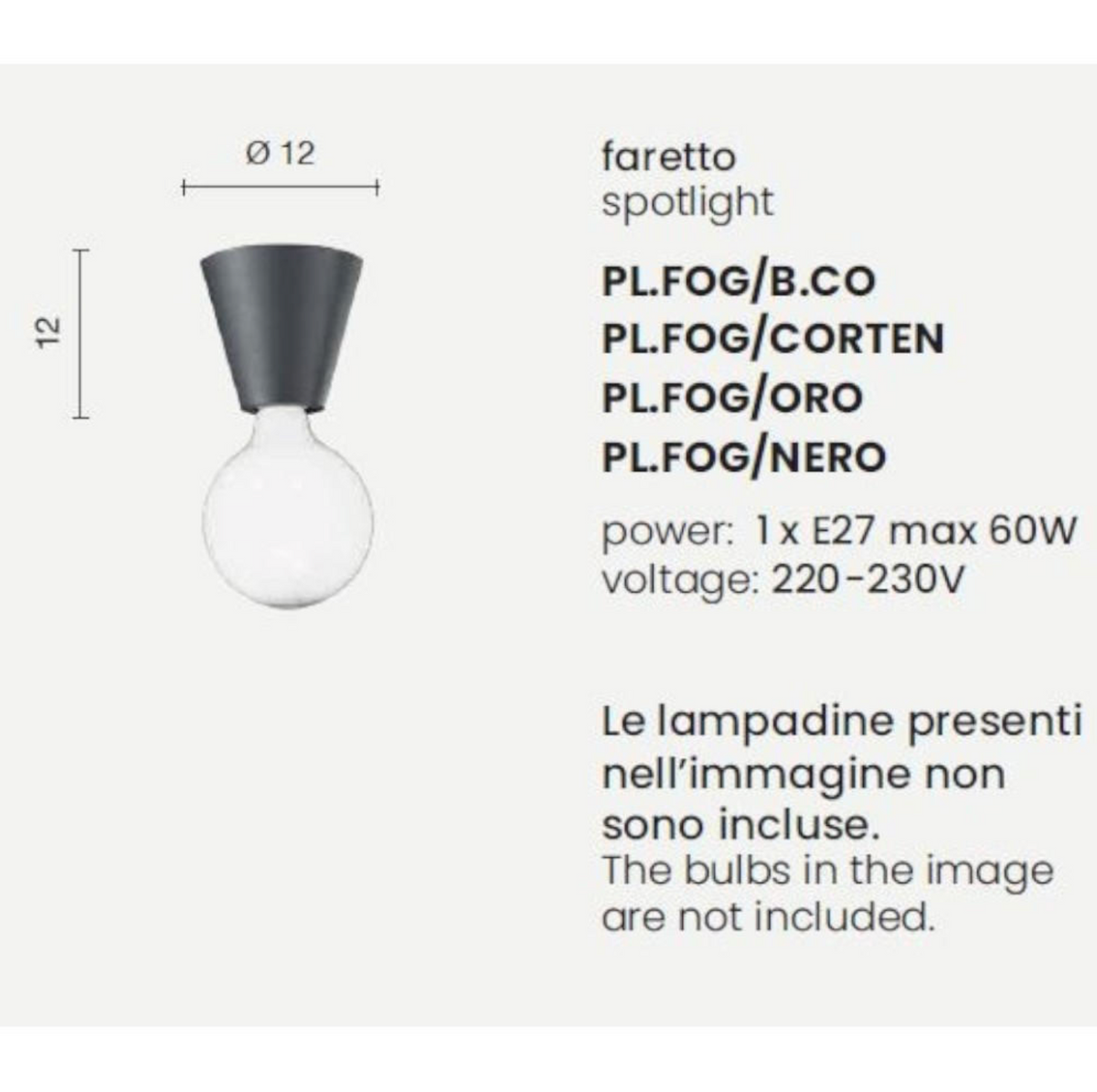 Fog Ondaluce plafoniera da soffitto compatta