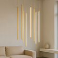 Genius Ondaluce lampadario sospensione 8 cilindri LED oro 3000K dimmerabile