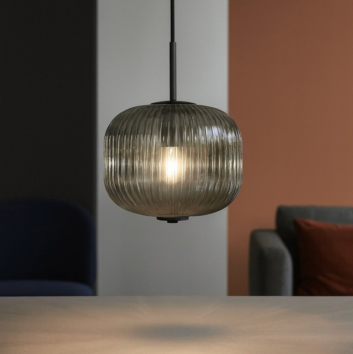 Odette Ondaluce lampadario bagno sospensione vetro fumè E14