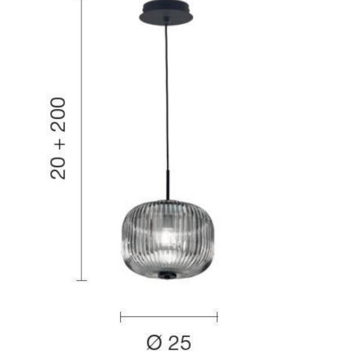 Odette Ondaluce lampadario bagno sospensione vetro fumè E14