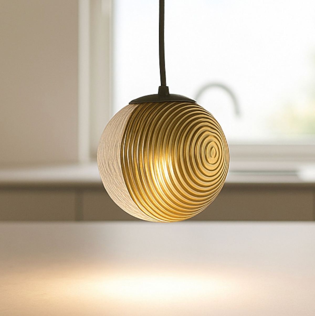 Bella Ondaluce lampada sospensione bagno vetro soffiato oro sferica E27