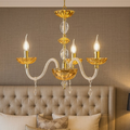 Patricia Ondaluce lampadario classico 3 bracci vetro ambra cristallo E14 camera da letto