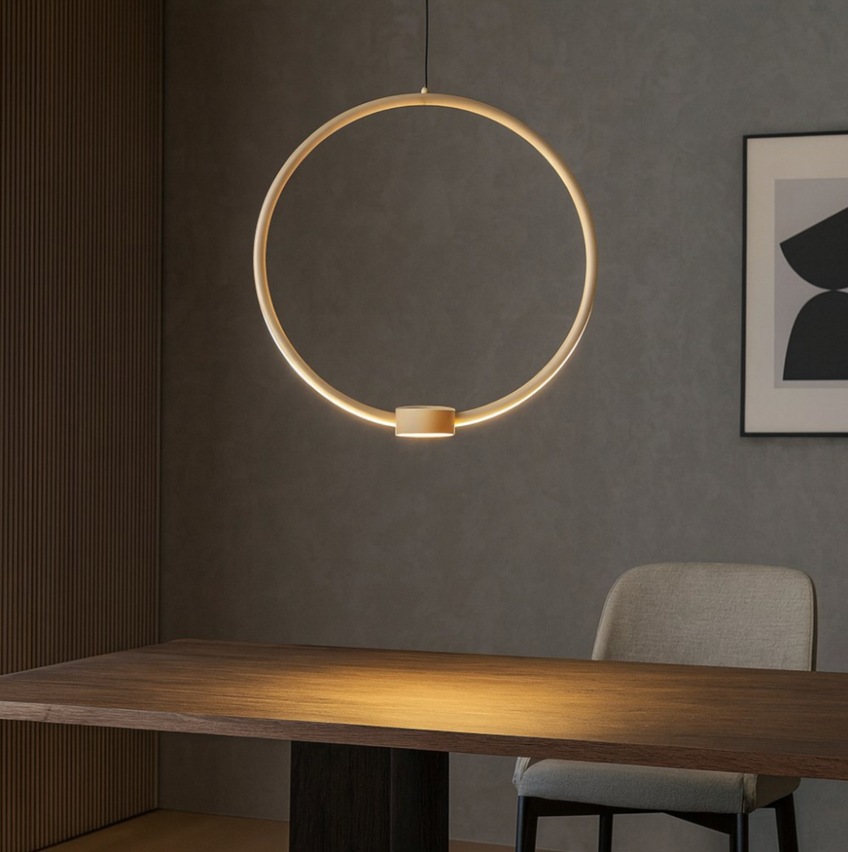 Omega Ondaluce lampadario sospensione LED oro CCT 3000K 4000K dimmerabile 34cm