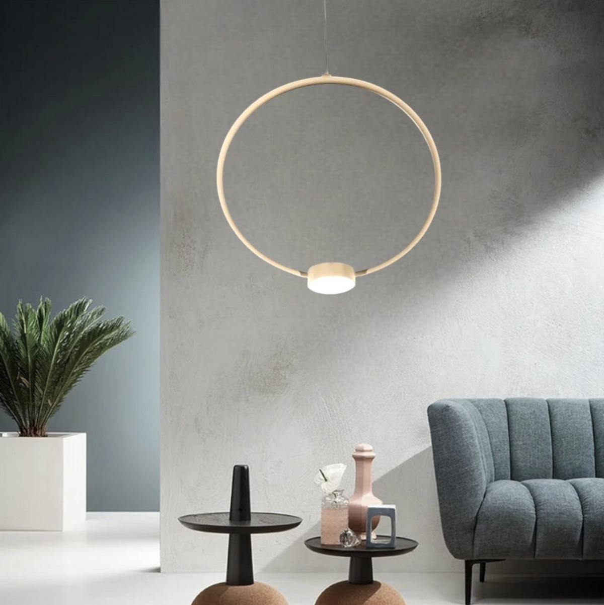 Omega Ondaluce lampadario sospensione LED oro CCT 3000K 4000K dimmerabile 34cm