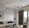 Pois lampadario sospensione cerchi LED oro/grigio argento 60W 3000K Ondaluce dimmerabile