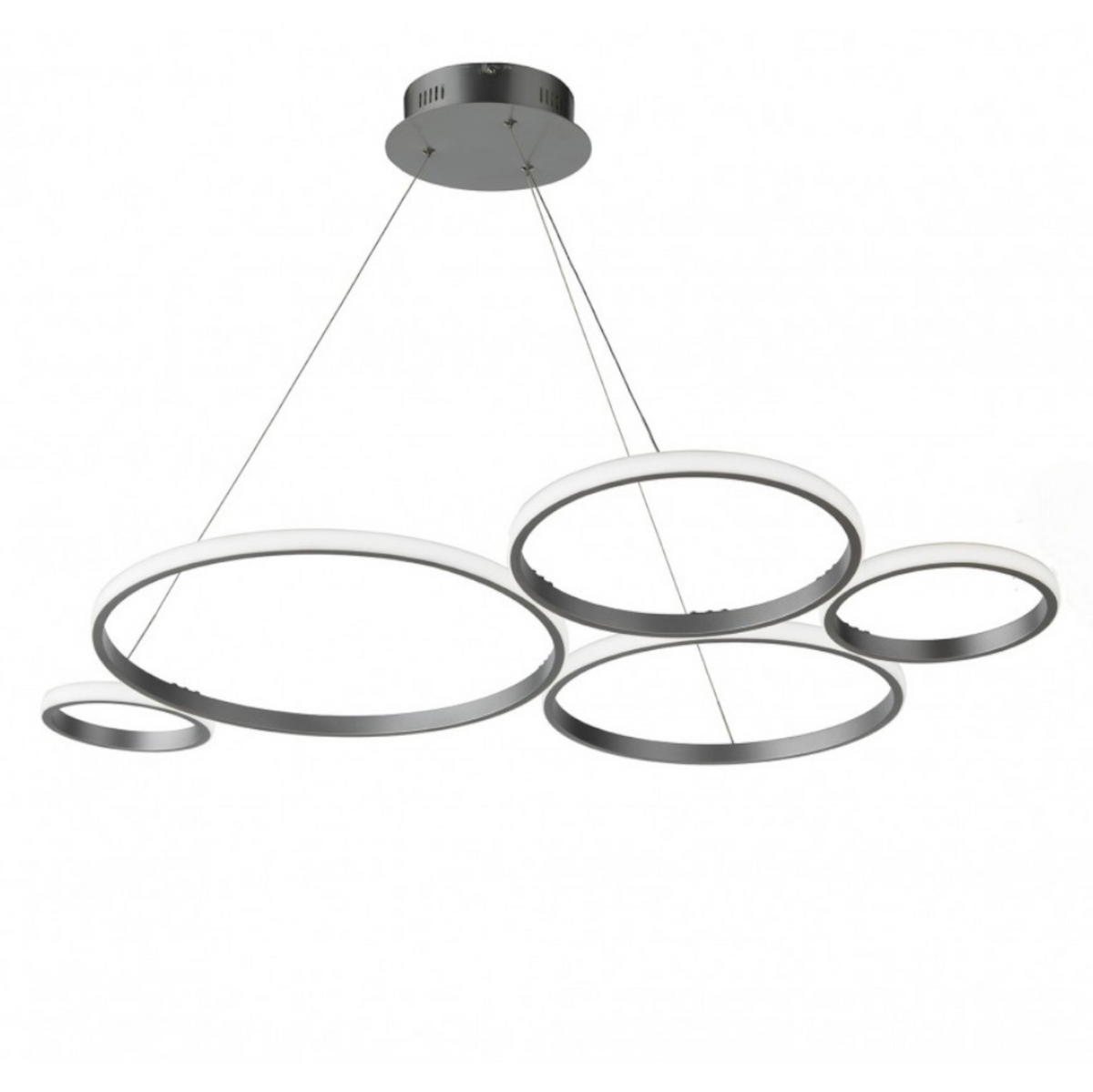 Pois lampadario sospensione cerchi LED oro/grigio argento 60W 3000K Ondaluce dimmerabile