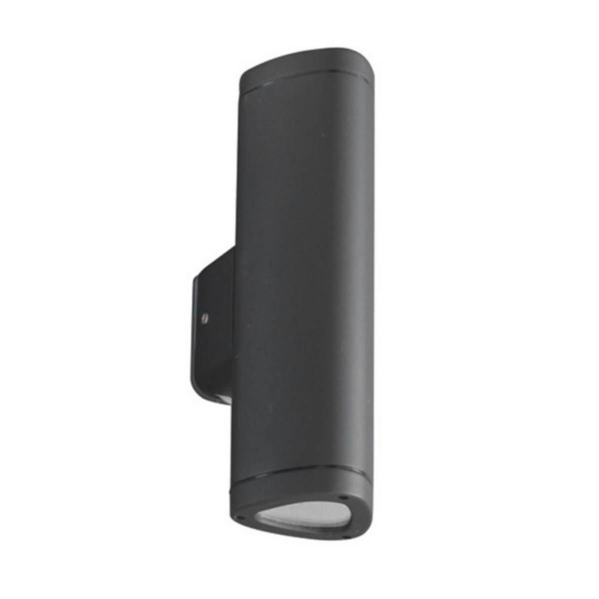 Rav applique esterno biemissione alluminio vetro nero Ondaluce