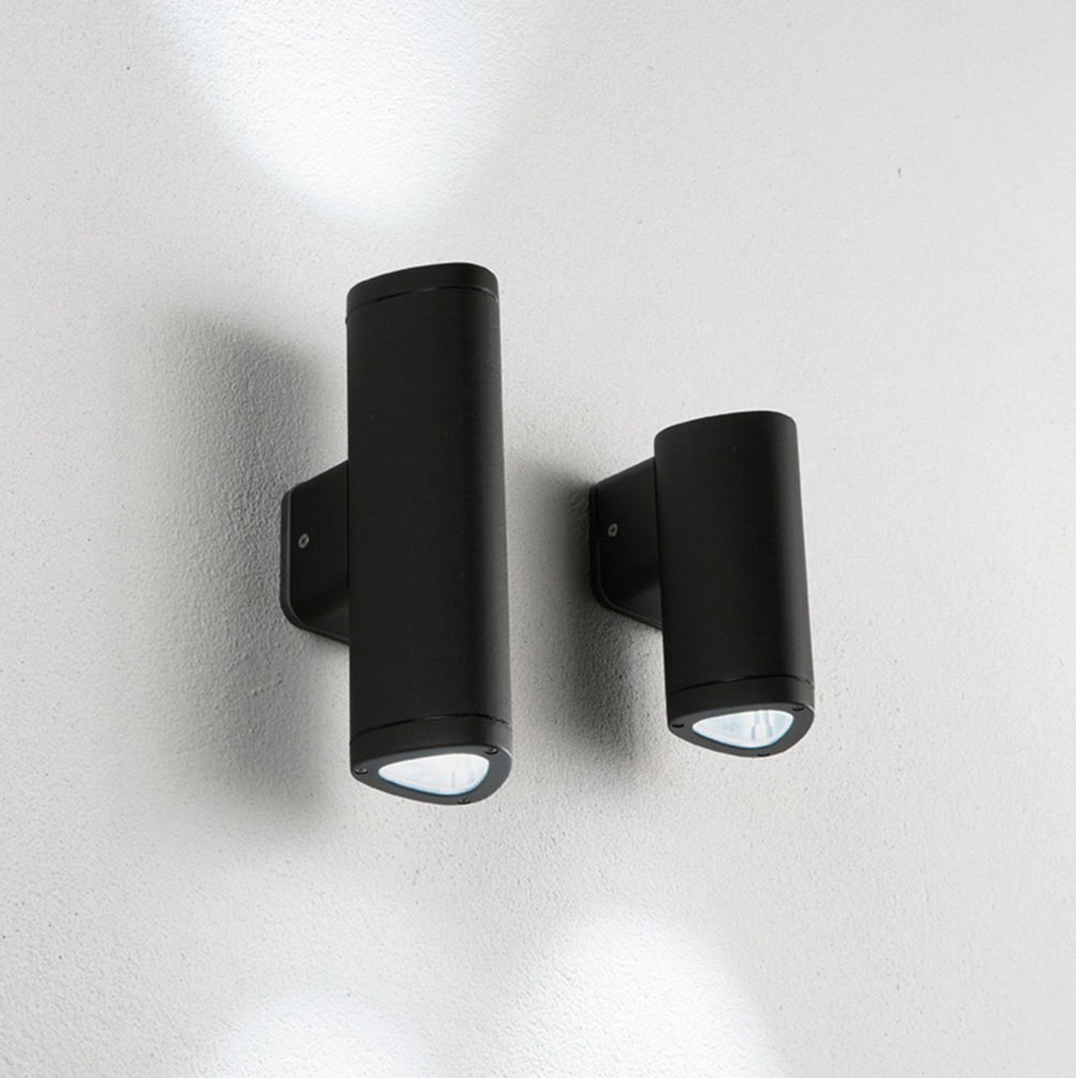 Rav applique esterno biemissione alluminio vetro nero Ondaluce