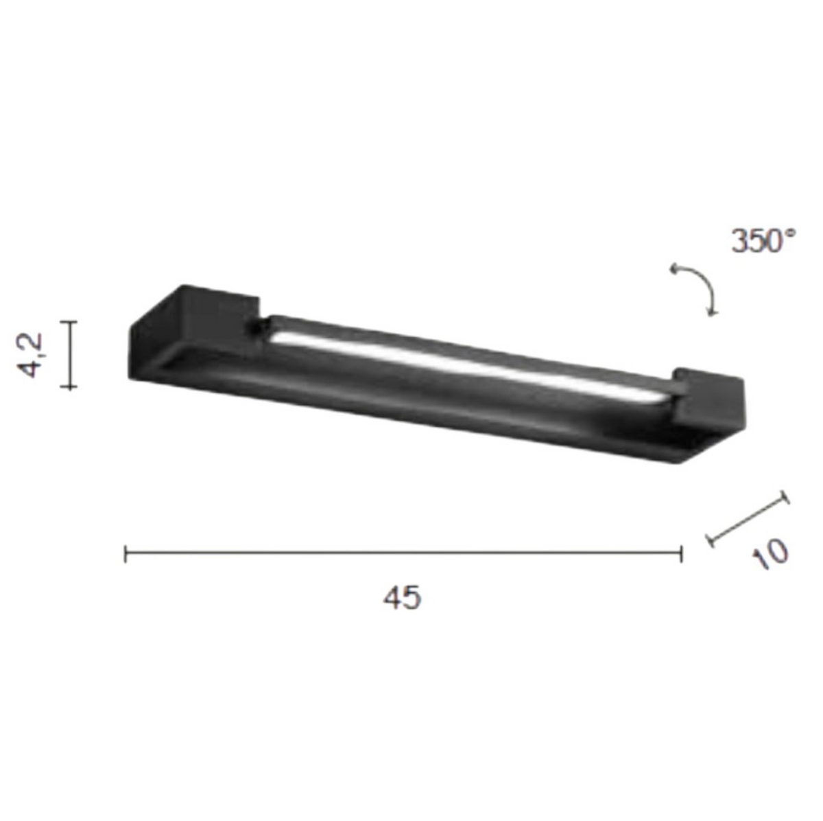 Milo applique LED orientabile alluminio nero 12W 3000K Ondaluce