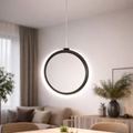 Pinta sospensione anello LED nero  Ondaluce 12W 3000K dimmerabile